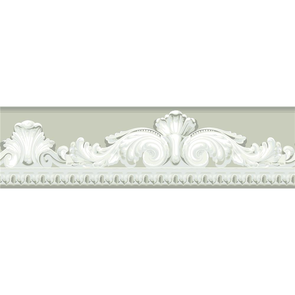 RoomMates by York RMK11508BD Architectural Scroll Peel & Stick Border In Beige; White